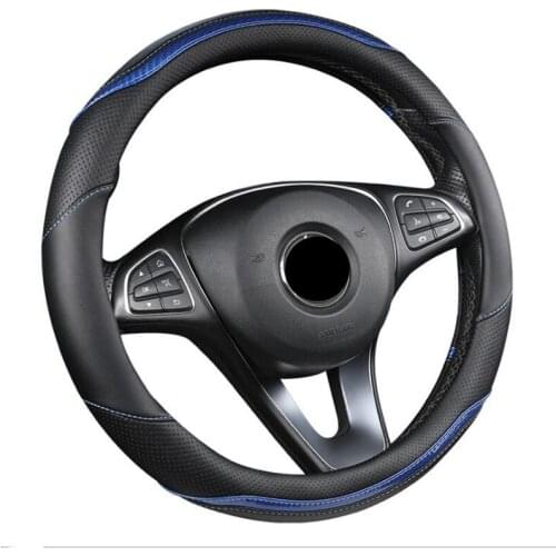 High Quality Breathable Car Steering Wheel Cover Round Steering Cover Carbon Fiber Leather Wheel Cover Anti Slip Scratch
