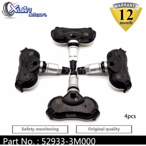 XUAN 4 PCS Tire Pressure Monitor Sensor 52933-3M000 TPMS For Hyundai Grandeur Genesis Centennial Elantra Equus I40 Ix35 Tucson