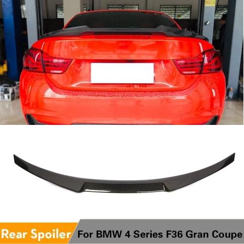 For BMW F36 M Sport 2015 - 2018 4-Series Gran Goupe Carbon Fiber Rear Trunk Spoiler Boot Lip Wing Car Styling