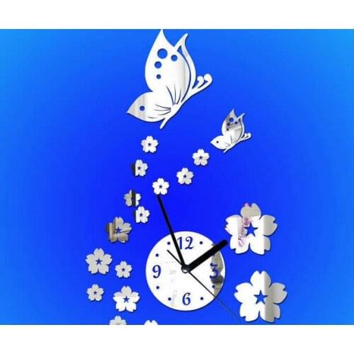 20pcs Diy mirror wall clock Acrylic 3d stickers europe decor Living Room gift home furniture butterfly sticker