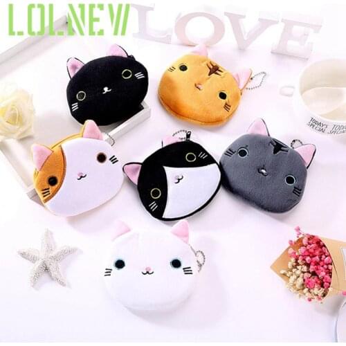 1 PC Cartoon Ainmal Coin Purse Round Plush Mini Purse Women Girls Children Money Bag Clutch Dropship New Arrival