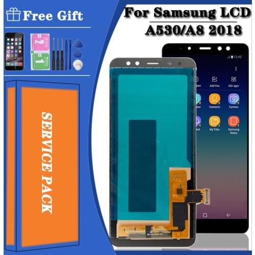 100% test A530 Lcd With Frame For Samsung Galaxy A8 2018 A530 Lcd Display Touch Screen Digitizer Assembly Parts For Samsung A530