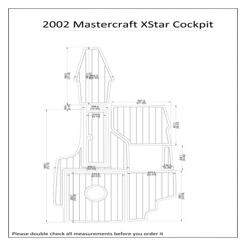 2002 Mastercraft X Star Cockpit Boat EVA Teak Decking 1/4" 6mm