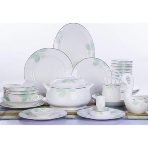 2021 Fashion Dishes Household 56 Pieces Porcelain Tableware Set Dishes European Style Tableware Creative Combinations Tableware