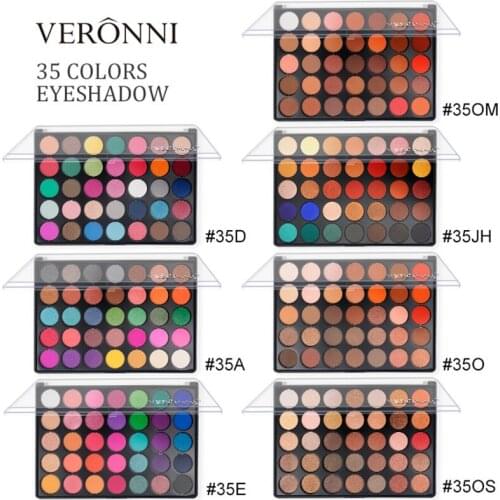 35colors/set Professional Makeup Eyeshadow Palette Matte LongLasting Waterproof Shimmer Glitter Pigmented Powder palette kit