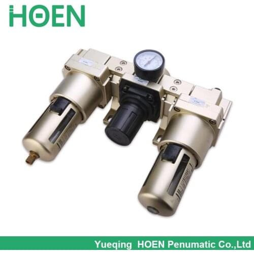 AC5000-10 AC5000-10D Air Filter Regulator 1" F.R.L Three Union Air Source Treatment AF5000 + AR5000 + AL5000