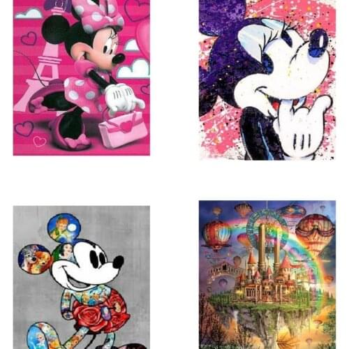 DISNEY 5D Diamond Painting Cross Stitch Kits DIY Diamond Embroidery Diamond Mosaic Cartoon Mickey Child Home Decor
