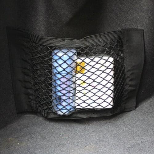 Car SUV Trunk Storage Mesh Bag Back Rear Elastic Pocket Organizer Magic Tape Sticking Styling Luggage Holder Pocket Sticker