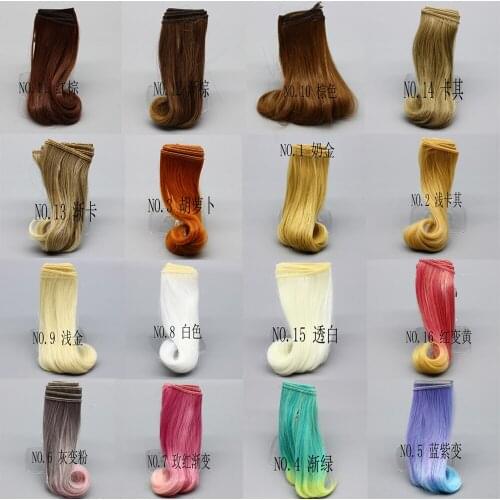 Free shipping 15 cm high temperature heat resistant doll hair for 1/3 1/4 1/6 BJD diy curly doll wigs