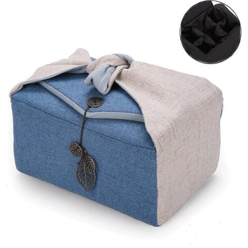 Tea Cozies Travel Tea Set Storage Bag Tea Accessories Cotton Linen Bag Cloth Drinkware Tea ware Suit for 1 pot 4 cups