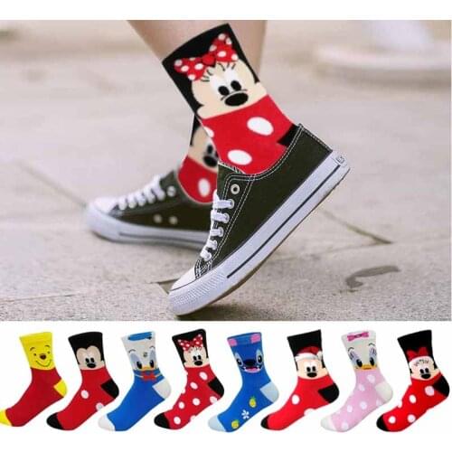 Disney Casual Women Socks Cartoon Animal Mouse socks Funny Christmas socks women Cotton Cute long socks size 35-43 Dropship