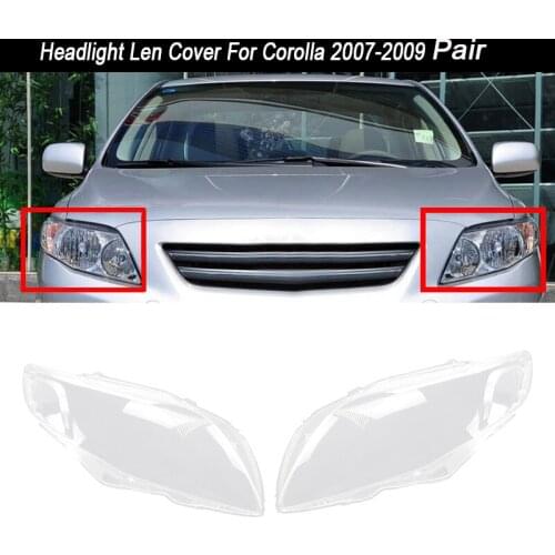 For Toyota Corolla 2007-2009 Pair Car Headlight Cover Transparent Lampshade Shell (Left + Right )