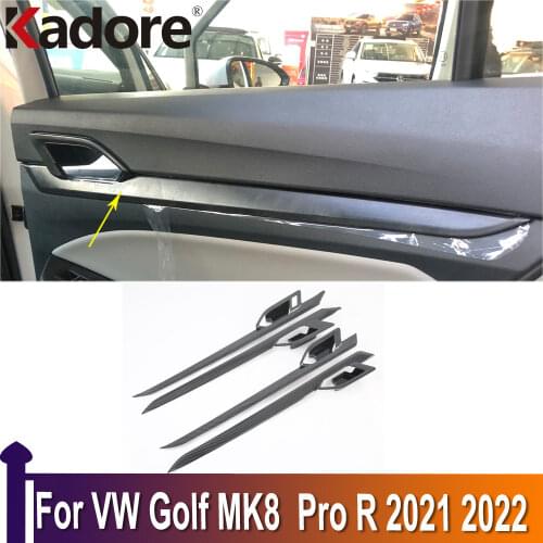 For Volkswagen Golf MK8 Pro R 2021 2022 Interior Door Handle Bowl Cover Trims Sticker Car Accessories ABS Carbon Fiber