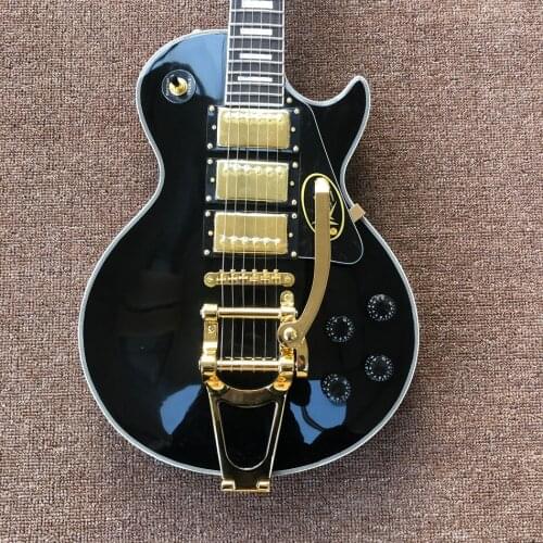 Hot sale Electric guitar,Rosewood fingerboard,Yellow binding,Gold hardware,Bigsby tremolo,high quality guitarra,free shipping