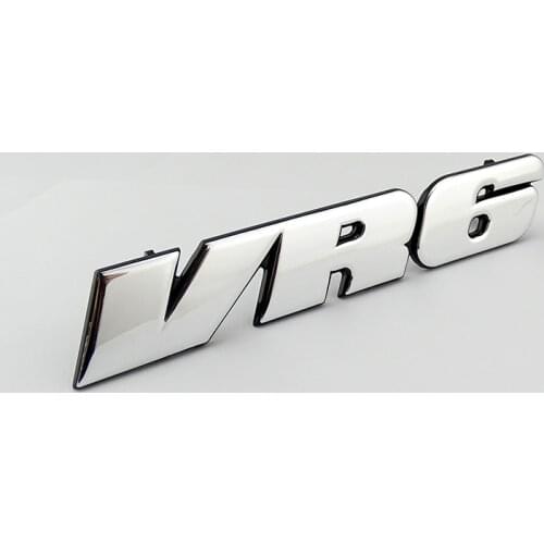 Chrome 3D Sticker VR6 Car Grill Badge Emblem Decal MK3 Grille Auto Logo for VW Golf Corrado Jetta Passat