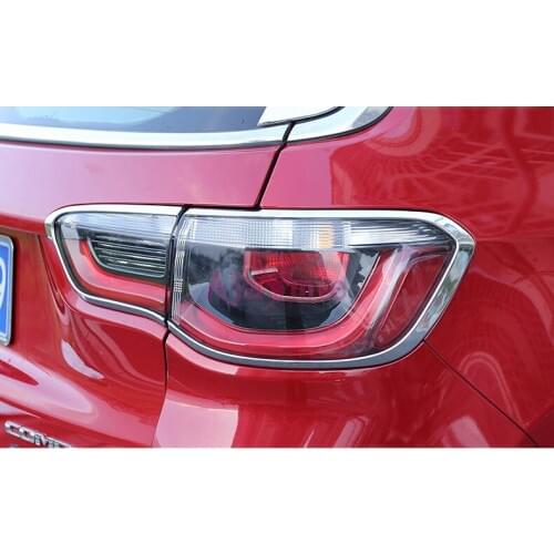 Chrome Car Styling Taillight Cover Rear Light Lamp Trim Garnish Overlay Panel Frame 2017 2018 For Jeep Compass Accessories