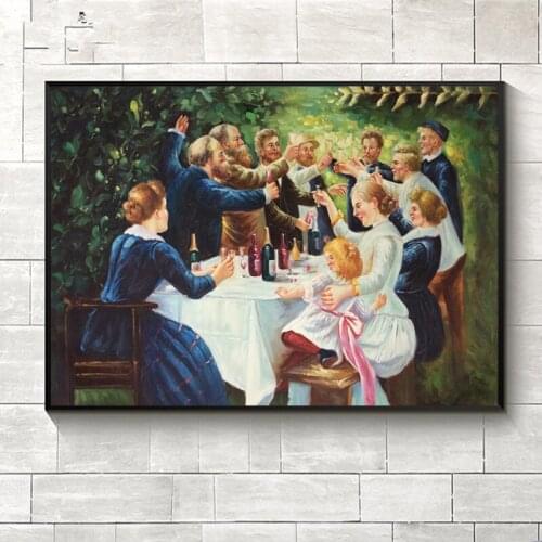 Oil painting on canvas 100% Hand painted European classic Figure Painting Dinner party of people Home decor painting picture