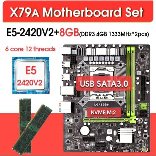 X79A LGA 1356 motherboard set with Xeon E5 2420V2 2x4GB=8GB 1333MHz DDR3 ECC REG memory
