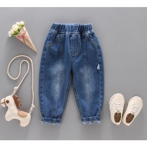 Hot new Spring kids jeans pants boy girls cotton Leisure pants tracksuits baby clothes toddler children clothing high quality