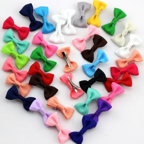 24pcs/lot 2" Little Ribbon Bow Fashion Baby hair accessories Children Bowknot Hair clips Lovely Colorful Ribbons Baby Hairpin