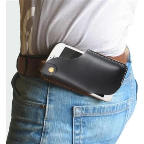 Men PU Leather Waist Bag Waist Belt Funny Pack Belt Bag Fashion High Quality Male Chain Waist Bag For Phone Pouch