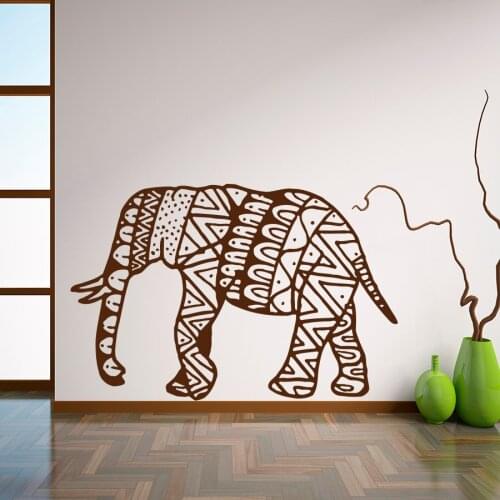Wall Decal Elephant Mandala Buddha Home Decor Bohemian Bedroom Living Wall Sticker Art Vinyl Mural WY-78
