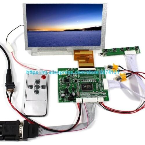 VGA AV lcd controller board with remote,HSD062IDW1 6.2inch 800x480 resolution lcd display