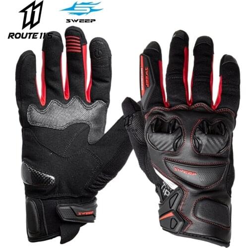 SWEEP Motorcycle Gloves Carbon Fiber Protective Shell Riding Competitive Heavy Machine Track Street Car Drop Resistance