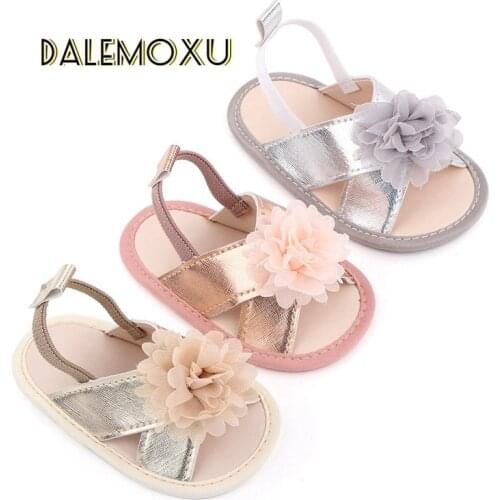 Summer Baby Girl Sandals Prewalker Newborn Kid PU Leather Flower Toddler Newborn Princess Soft Soled Anti-slip Casual Baby Shoes