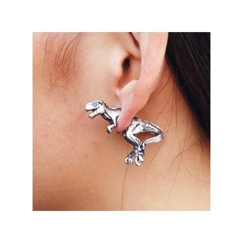 1pcs Women Earrings Punk Cool Dinosaur T-rex Earring Tyrannosaurus Rex Cute Dragon Stud Earrings Kolczyki Oorbellen Party Gift
