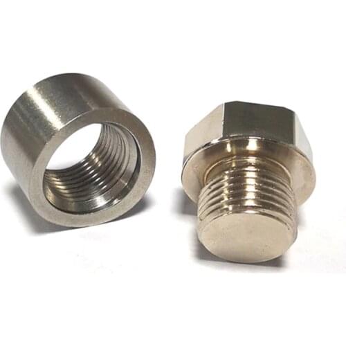 M18X1.5 O2 Oxygen Sensor Bung Stepped Style Mounting Wideband Solder Bung and Plugs Nut Stepped Fittings Weld Bung QW