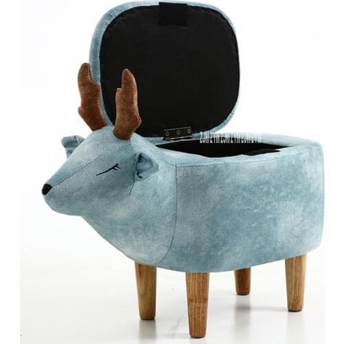 33 Simple Moderm Solid Wood Foot Children Storage Stool Soft Cushion Living Room Low Sofa Animal Stool Shoe Changing Stool