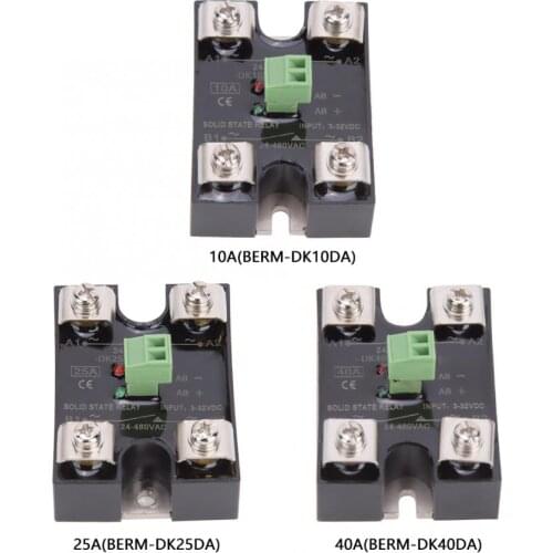 SSR 24-480VAC 10A / 25A / 40A Solid State Relay Single Channel DC Control Dual Channel AC 1 Phase Solid State Relay Module
