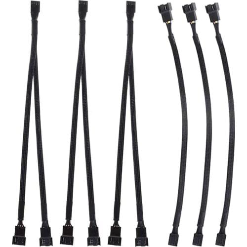 6 Pieces PWM Extension Cable, 4 Pin PWM Fan Extension Cable, PWM Fan Y Cables, PWM Fan Splitter