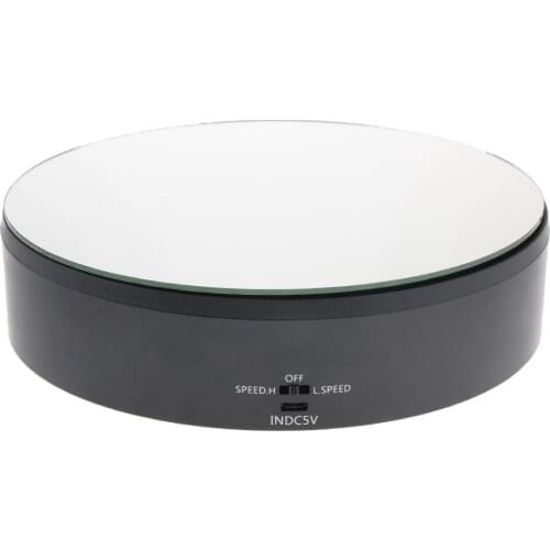 2 Speeds USB/Battery Powered 360° Rotating Rotary Display Stand Turntable