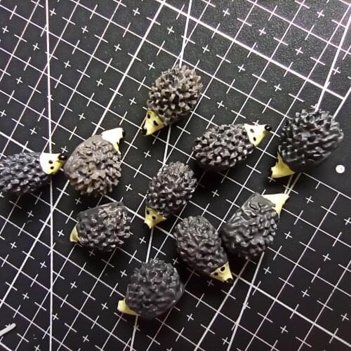 1pcs/lot resin Simulated animal lovely hedgehhog 19mm Cabochons Jewelry Phone Hairpin Headwear DIY