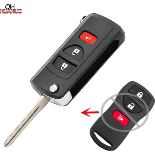 2+1 Button Modified Folding Flip Remote Key Shell Case Fob 3 Button for Nissan Quest Murano