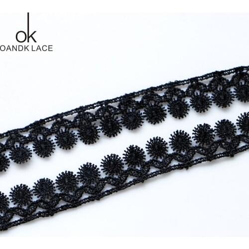5 yards water soluble embroidery, black lace for sewing, decoration, lace, craft belt, collar, plaster, ornament