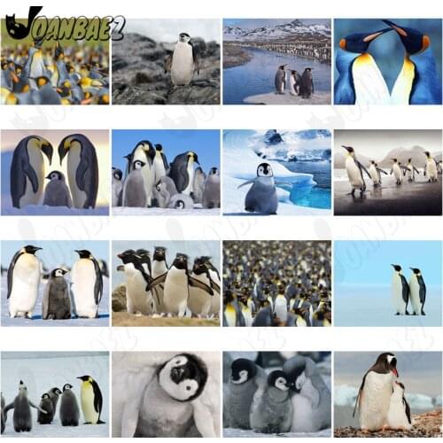 Colorful Penguin Diamond Painting 5D Diy Cross Stitch Antarctic Penguin Diamond Mosaic Handmade Home Decoration Gift Design