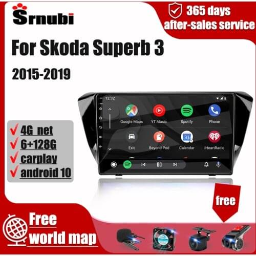For Skoda Superb 3 2015-2019 Android 4G 2Din Car Radio Multimedia Navigation Frame audio accessories speakers carplay head unit