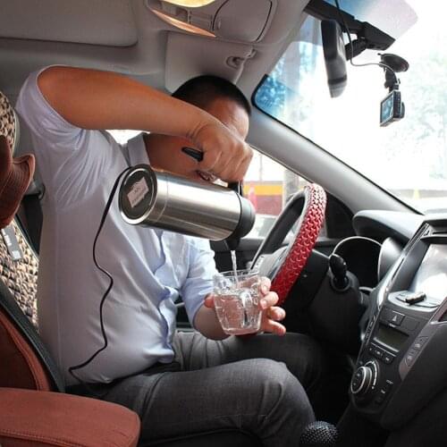 12/24V 750ml Travel Trip Stainless Steel Car Heating Cup Kettle Hot Water Pot