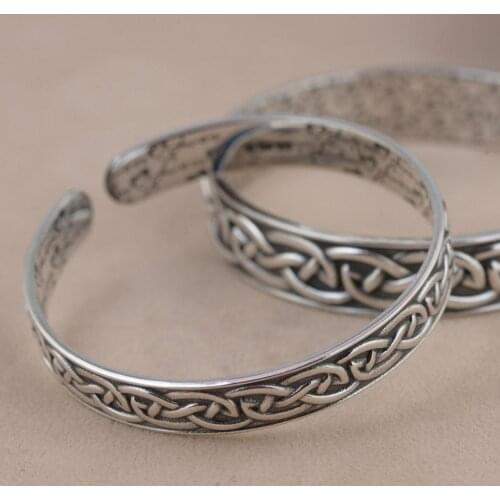 990 Sterling Silver Men women lovers' Cuff bangle bracelet Jewelry A3464