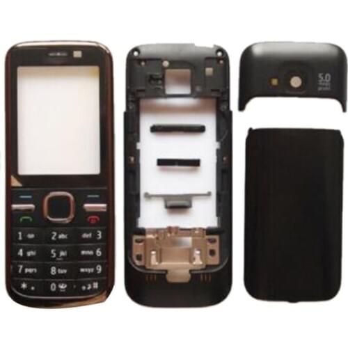 For Nokia C5 C5-00 C5 00 Black / Gold New Full Phone Housing Cover Case With English Keyboard