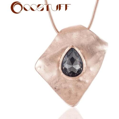 Coostuff Hotsale Gold Necklace for Women with Pendants Crystal Long necklaces & pendants Wholesale Jewelry collares mujer colar