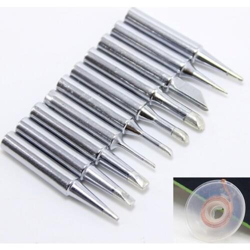 11Pc 900M-T-2C Diamagnetic copper soldering iron tip Lead-free Solder tip 933.376.907.913.951,898D,852D+ Soldering Station