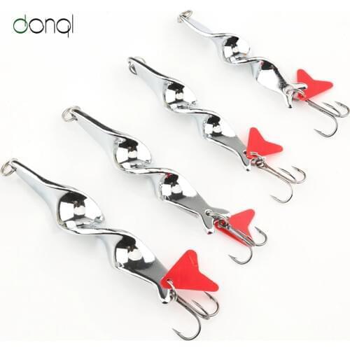 DONQL 4pcs/set Wobbler Spoon Fishing Lures Special Spiral Design Crank Metal Bait Tackle Spinner Hard Bait Bass Swimbait Lure