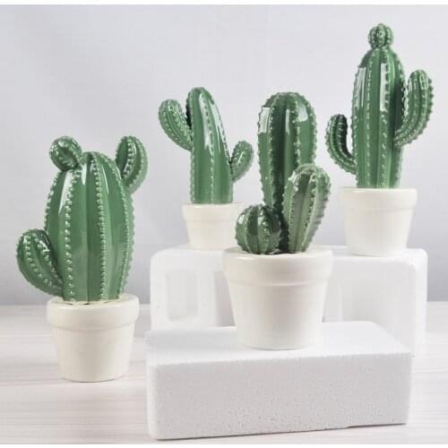 Simulation ceramic cactus multi-potted desktop fake succulent flower pot office decoration living room decoration garden layout