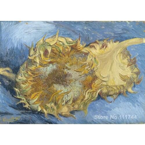 Art for living room wall Two sunflowers by Vincent Van Gogh paintings High Quality Hand painted