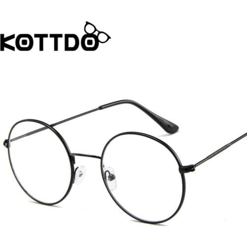 KOTTDO Classic Vintage Eye Glasses Frames for Women Metal Round Prescription Eyeglasses Frames Men Transparent