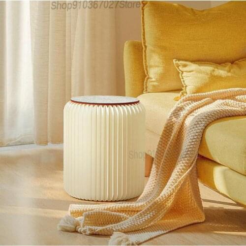 Creative Net Red Small Stool Organ Folding Stool Clothing Store Kraft Paper Shoe Changing Stool Living Room Space Saving